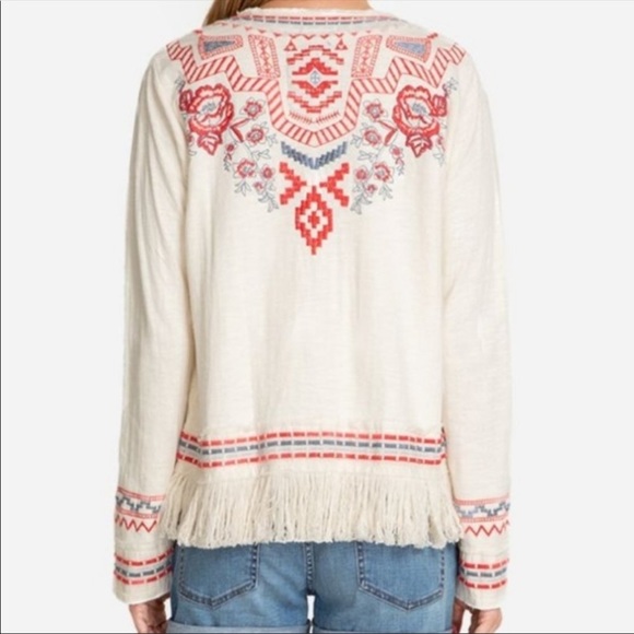 Johnny Was | Yatzil Fringe Jacket Ivory Embroidery - Picture 3 of 11